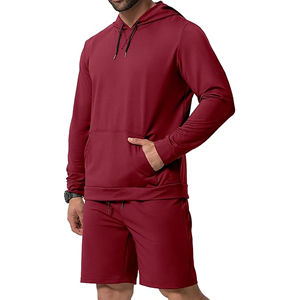 Ensemble décontracté 2 pièces pour homme : sweat à capuche à manches longues et short – Respirabilité – Prix de gros - Product Image 2