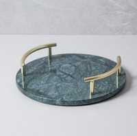 Plateau de service de mariage moderne en marbre et pierre, personnalisé, avec poignées métalliques, écologique, naturel, avec logo personnalisé, vente en gros VISHAL HANDICRAFT