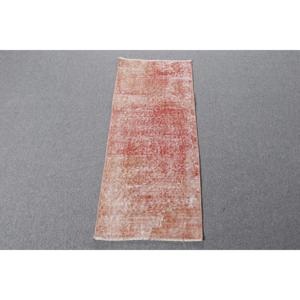 พรมตุรกีขนาด 1.5x4 ฟุต พรมวินเทจ ลายต้นไม้และพืชสีแดง พรมขนสัตว์ - Product Image 1
