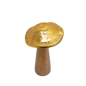 <b>Set</b> of 3 Aluminum Mushroom With Base Gold <b>Colour</b> Large Size Classic Design Fancy Sculpture for Christmas & Garden Decoration - Product Image 6