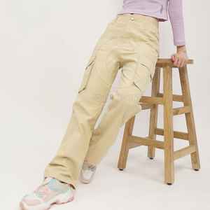 Venta al por mayor de ropa deportiva de cintura media para mujer Pantalones Cargo para invierno estilo frontal plano Venta en línea - Product Image 5