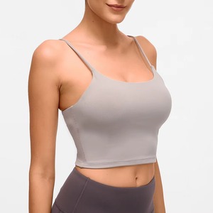 Vente chaude en gros, débardeur court côtelé sans couture respirant à séchage rapide pour femmes, pour la salle de sport et le fitness - Product Image 2