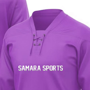 Camisetas de equipo de Jersey de hockey sobre hielo de sarga de aparejos de sublimación y bordado personalizadas de poliéster profesional OEM - Product Image 2