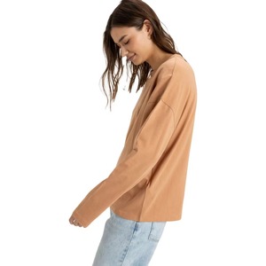 Camisetas de manga larga para mujer de diseño personalizado, camisetas cómodas ajustadas, informales, lisas, con cuello redondo, de Color sólido - Product Image 2