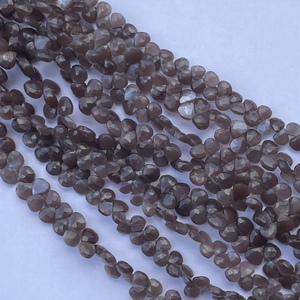 6mm 8mm 10mm Natural Chocolate <b>Moonstone</b> Stone Heart Shape Faceted Briolette Drops Beads Jewelry Making Necklace <b>Bracelet</b> DIY - Product Image 4