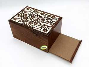 Suministros funerarios de calidad superior para adultos, urna de cremación para cenizas, flores con diseño blanco, urna funeraria adecuada para el cementerio - Product Image 5