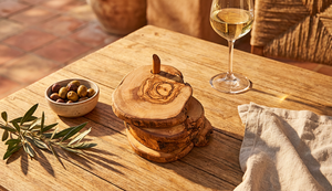 Posavasos Ecológicos de Madera de Olivo con Soporte para Utensilios de Cocina, Alfombrillas y Protectores de Mesa - Product Image 2