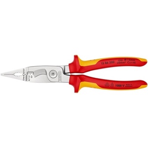 KNIPEX 200 mm Electrical Installation Pliers VDE Chrome-Plated Multi-Component Handles <b>Opening</b> Spring Cable Management Accessory - Product Image 1