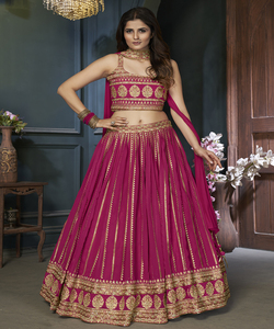Fantaisie mariage porter coton tissu lehenga choli avec dupatta femmes indiennes portent semi-cousu en gros surat lehenga choli - Product Image 3