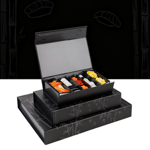 Caja de sushi de lujo, caja de regalo de sushi premium, caja rígida para empaque de sushi, caja de sushi de alta gama para llevar, estuche de regalo para sushi con compartimentos - Product Image 2