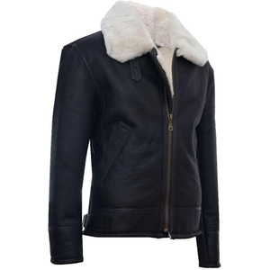 Classic Men's Suede Leather Winter Jacket With Soft Shearling Fur Interior - Product Image 4