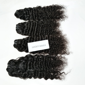 100% paquets de cheveux Remy indiens vierges bruts extensions de cheveux humains droits non transformés avec des vagues d'eau profondes - Product Image 3