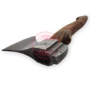 ขวานเหล็กดามัสกัสทำด้วยมือพร้อมด้ามไม้ขวานตั้งแคมป์กลางแจ้งงานตามสั่ง - Product Image 5