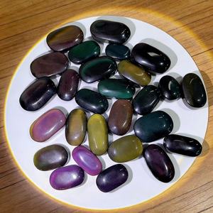 Cœur <span class=keywords><strong>de</strong></span> paume en obsidienne arc-en-ciel naturelle sculpté à la main, pierre <span class=keywords><strong>de</strong></span> guérison Reiki, cadeau significatif pour l'amour et l'amitié - Product Image 4