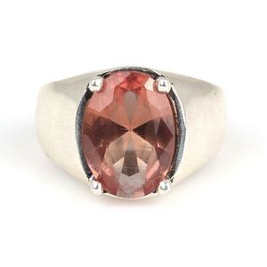Anillo de Plata de Ley 925 para Hombre con Piedra de Zultanita, Corte Ovalado Pulido, Granate, Chapado en Rodio, Certificado por IGI, para Uso Diario - Product Image 3