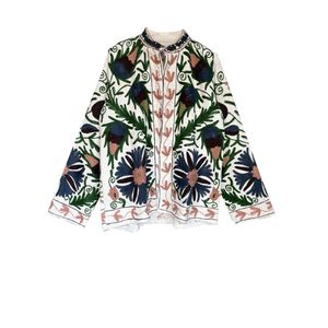 Chaqueta bordada Suzani de algodón indio, chaqueta de invierno para mujer hecha a mano, chaqueta de tela de algodón TNT, abrigo Unisex - Product Image 1