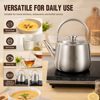 Bouilloire en acier inoxydable 304 grande capacité avec sifflet, théière, marmite à soupe, écologique, usage commercial et domestique