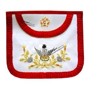 Masonic Grand Lodge Caballero de Rose Croix Grado Delantal Tela bordada Regalia con decoración de encaje - Product Image 1