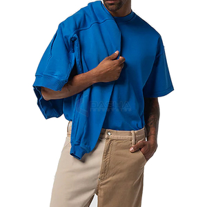 T-shirt ample et surdimensionné noir personnalisé pour hommes Streetwear de haute qualité en coton biologique 100% à épaules tombantes solide vente en gros OEM - Product Image 3