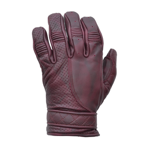 Guantes cortos de moto para hombre de cuero genuino encerado púrpura Oxblood, ropa de carreras de automóviles impresa para invierno, nombre de equipo personalizado - Product Image 3