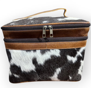 Bolsa de viaje y cosmética de cuero de vaca pura 100% para mujer, portátil con cierre de cremallera, Funda de cuero para herramientas - Product Image 1