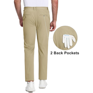 <b>Men's</b> Casual <b>Golf</b> Pants 100% Cotton Canvas Breathable Lightweight High Street Plain Dyed Colored Mid Waist Loose Fit Drawstring - Product Image 2