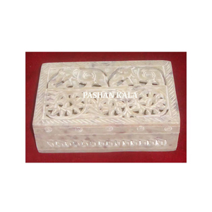 Ethnic Soapstone Best Carving Design <b>Trinket</b> <b>Box</b>, Natural Stone Jewelry Boxes - Product Image 1