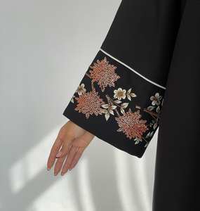 Abaya de Manga Larga Antiarrugas de Seda Hecha a Mano por Diseñadores, Estilo Turco, Ropa Musulmana Tradicional para Adultos, Éxito de Ventas 2024 - Product Image 5