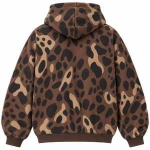 Custom Mens Oversized Washed <b>Hoodie</b> Heavyweight Fleece Abstract Spotted <b>Print</b> Streetwear Pullover OEM Private Label Manufacturer - Product Image 4