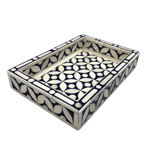 Beau plateau de service fait à la main moderne en incrustation d'os fait à la main Meilleur prix Fabricant de plateaux en incrustation d'art indien - Product Image 5