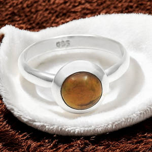 925แหวนพลอยโอปอลทรงกลมสีดำธรรมชาติเงินสเตอร์ลิงเครื่องประดับแฟชั่นชุดฝาแหวนเวอร์เมอร์ - Product Image 5