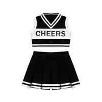 Uniformes de cheerleading imprimés pour filles noires et blanches |   Service OEM personnalisé de haute qualité pour la vente en gros en gros de marques sur mesure, pour équipes et écoles