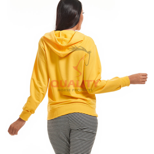 Sweats à capuche équestres solides pour dames Vêtements équestres pour passionnés d'équitation Sweats à capuche de mode Tissu à séchage rapide Vêtements équins approuvés - Product Image 3