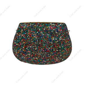 Bolso de Mano de Metal con Mosaico Floral Multicolor Hecho a Mano, Bolso de Diseñador de Lujo para Fiestas Nocturnas y Bodas para Mujer - Product Image 4
