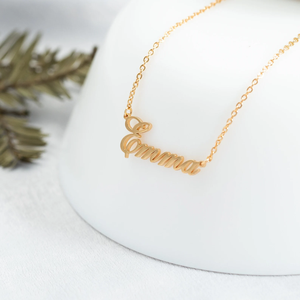 Collana con Ciondolo Personalizzato in Acciaio Inox Placcato Oro con Nome per Ragazze, Gioielli alla Moda con Catena a Maglie per Donne, Vendita all'Ingrosso - Product Image 3