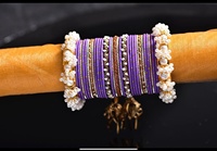 Nouveaux ensembles de bracelets élégants pour femmes en alliage de cuivre, style mariage, avec pendentifs Jhumka faits à la main, longueur 20 cm