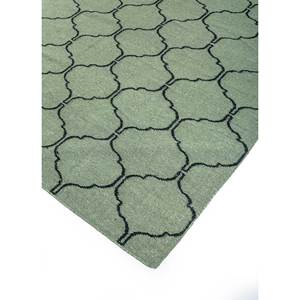พรมขนสัตว์ทอมือสีเขียว Indusbar รุ่น Dwrm-119 รูปทรงสี่เหลี่ยมผืนผ้า ลายทางสำหรับห้องโถง ห้องนั่งเล่น และรถยนต์ พรมปูพื้นทำจากปอกระเจา ทนทาน - Product Image 2
