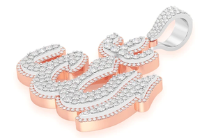 เพชรเลี้ยงในห้องปฏิบัติการ ทองคำขาว 14k ชุบทองคำชมพู ทรงกลม ดีไซน์คลาสสิก ฮิปฮอป ประดับเพชรสองชั้น จี้รูปอัลเลาะห์ สำหรับงานปาร์ตี้ ผู้ชาย - Product Image 4