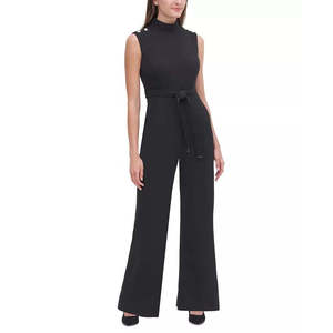 Tuta Nera a Vita Alta da Donna Tommy Hilfiger con Collo Alto, Logo Personalizzato, Stile Ufficio e Allenamento, Stampa Fantasia, Rete, Taglia 4 - Product Image 3