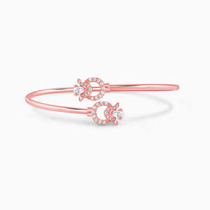 GIVA Jewellery Bracelet de manchette Tulipia en or rose Bracelets en cristal et bracelets élégants et luxueux - Product Image 2