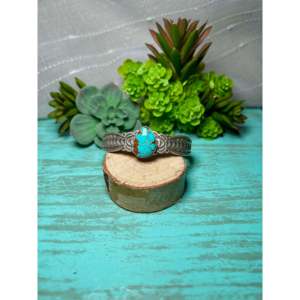 Navajo Handmade Kingman Turquoise & Sterling <b>Silver</b> <b>Cuff</b> <b>Bracelet</b> Cultural Collectible Jewelry - Product Image 1