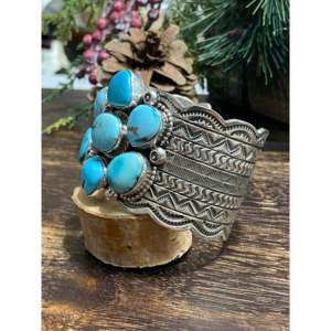 Tillie Jon Kingman Turquoise & Sterling <b>Silver</b> Fashion <b>Cuff</b> <b>Bracelet</b> - Product Image 4