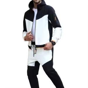 OEM Wholesale 100% Cotton Gym Tracksuit for Men Black Jogger Suits <b>Beaded</b> Techniques Pakistani Manufactured for Autumn Winter - Product Image 1