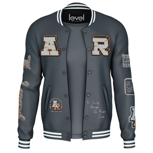 Veste universitaire vierge de haute qualité pour hommes, veste de baseball surdimensionnée en laine avec écusson brodé à col personnalisé - Product Image 1