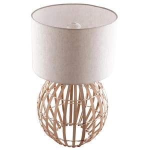 Élégante lampe de table moderne à LED faite à la main en bambou Design chambre à coucher écologique décoration de la maison Offre Spéciale Beige rustique métal éclairé - Product Image 4