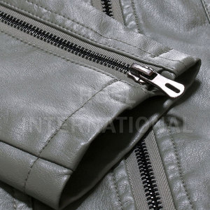 2024 Best Quality <b>Men's</b> Fashion Outerwear <b>Long</b> Faux Leather Skinny Top New Condition <b>Black</b> Motorcycle <b>Jacket</b> - Product Image 5
