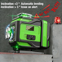 Niveau laser vert compact PINENG 4D 16 lignes pour extérieur, rotation automatique 360°, usage industriel et bricolage, haute valeur, garantie 1 an, 12V