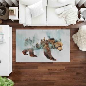 Tapis imprimé ours - Salle à manger, Chambre à coucher, Décoratif, Tapis en velours - Product Image 1