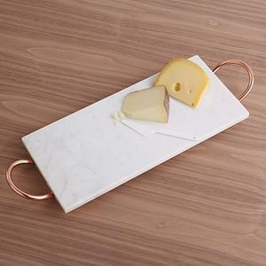 Plateau de service en marbre blanc de haute qualité avec poignées en laiton pour les fêtes de Noël à un prix abordable - Product Image 2