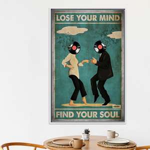 Lose Your Mind, Find Your Soul: Printed Canvas Artwork,WHITE <b>FRAMED</b> CANVAS - Product Image 1